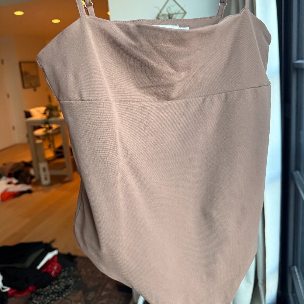 Pistola Bodysuit taupe/brown with back cut-out